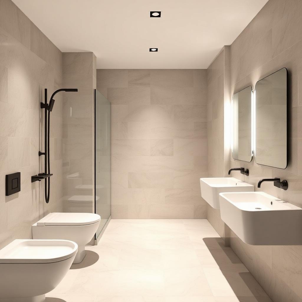 Salle de bain commerciale rénovée